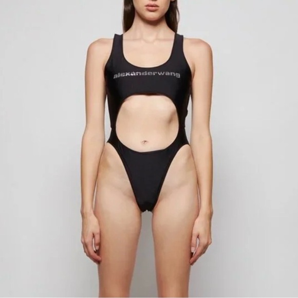 NWT Alexander Wang Cutout Swimsuit Sexy Swimsuit Black Swimsuit Holiday Beach - Picture 3 of 10